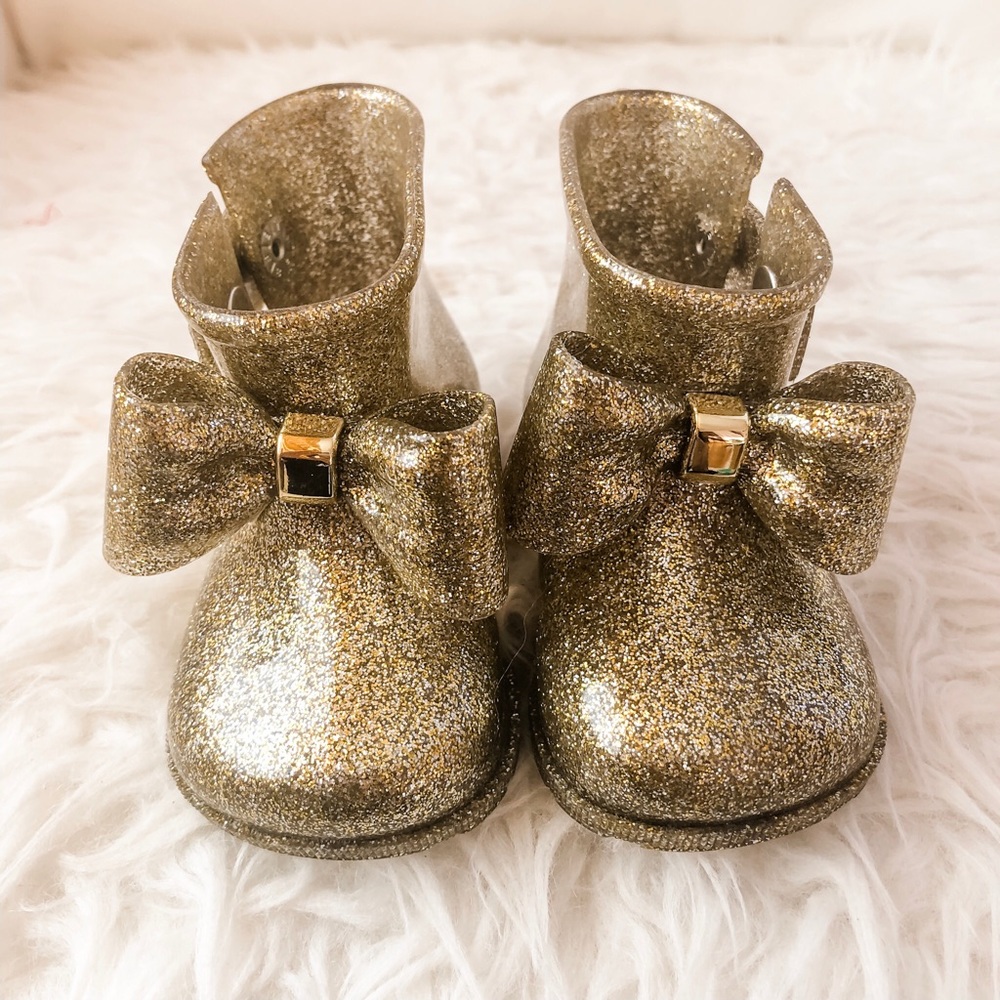[Mini Melissa] Gold Glitter Boots Size 5